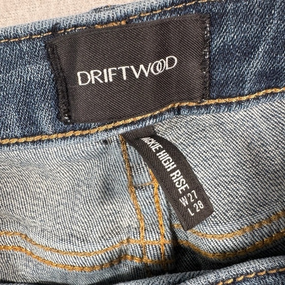 Driftwood Jeans Womens 27 Blue Jackie Skinny High Rise Medium Wash Embroidered - Picture 3 of 12